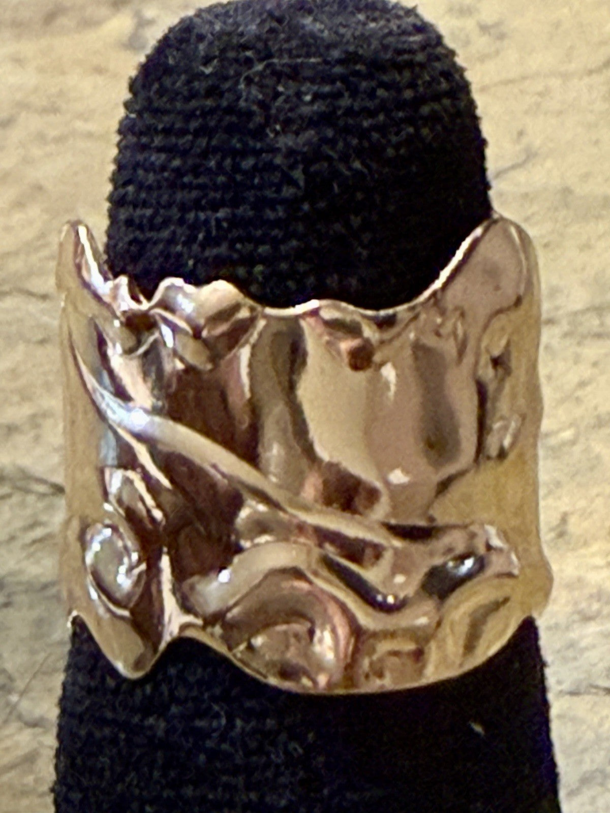 Gold Tone Statement Ring -Size 8