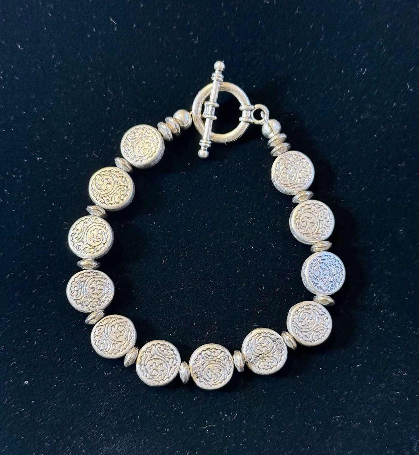Silver Medallion Link Bracelet 