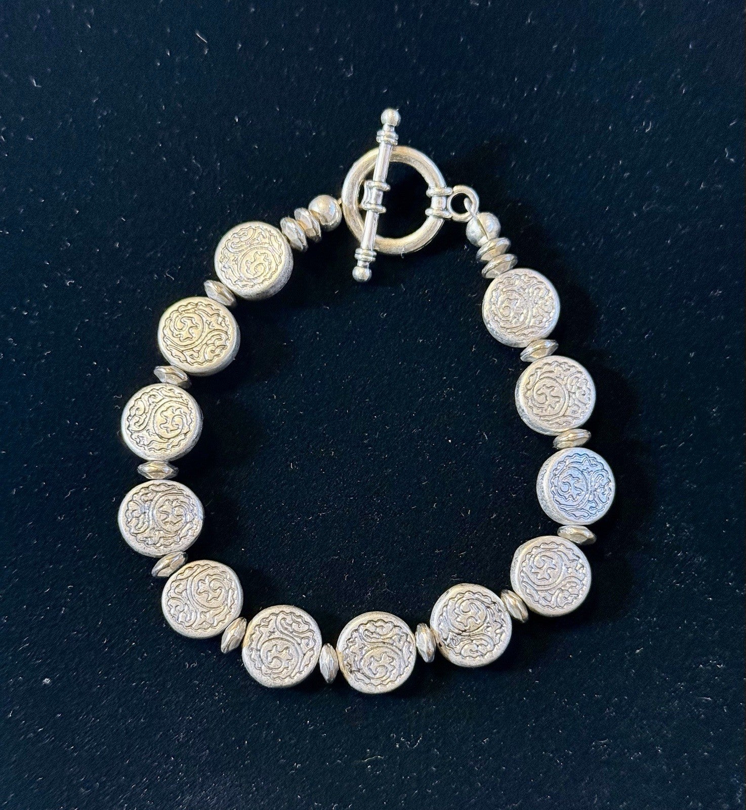 Silver Medallion Link Bracelet 