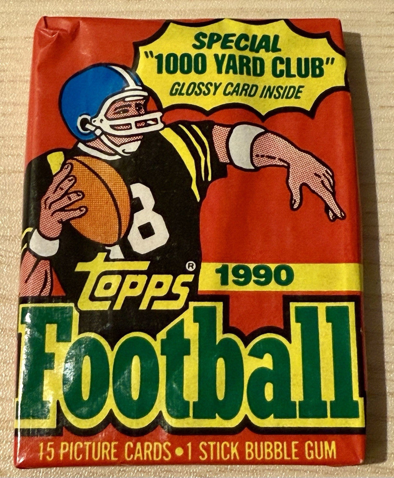 1990 Topps Football Cards, 1 Unopened Sealed Wax PACK From Wax Box, 15 Cards