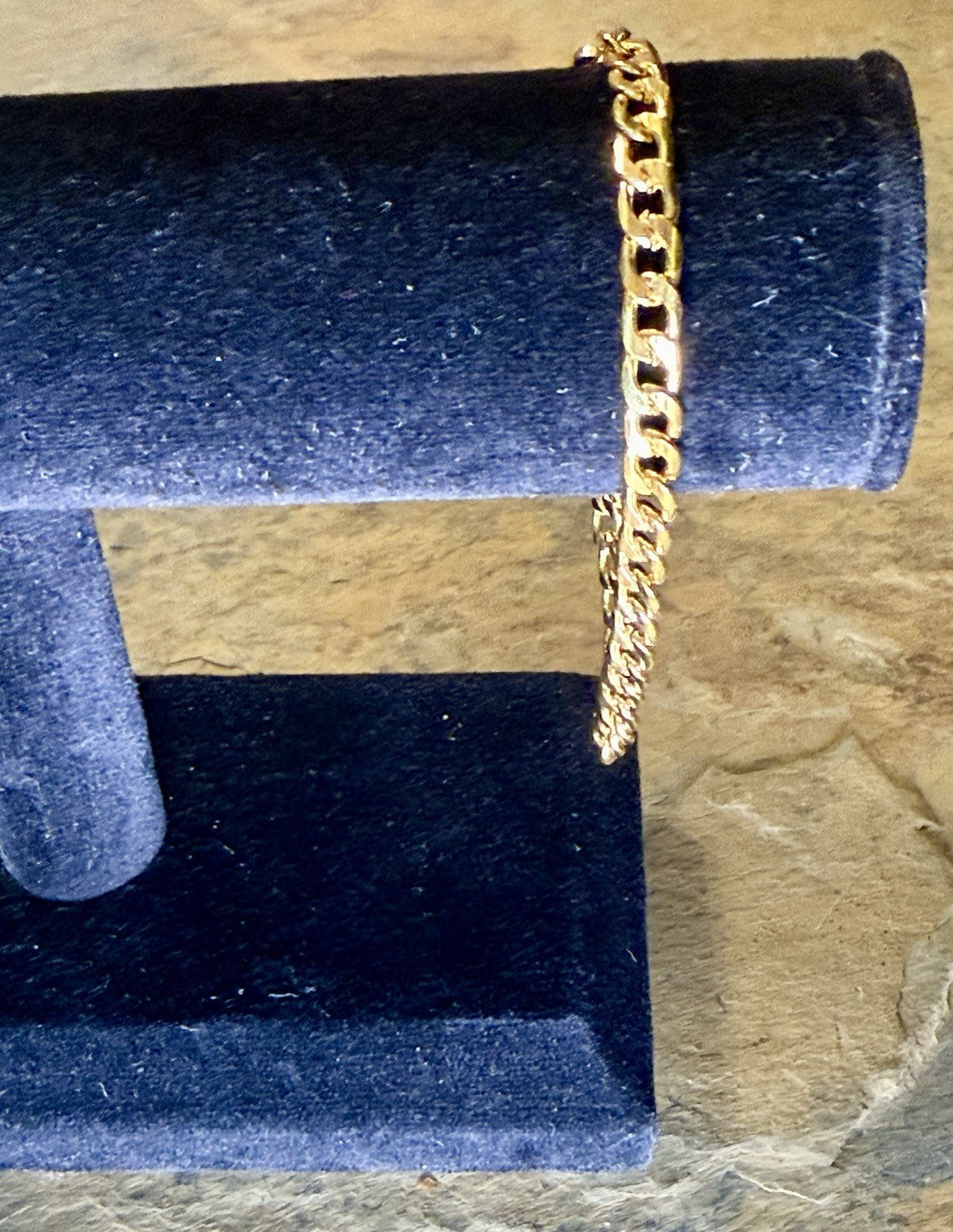 Gold Tone 8” Cuban Link Bracelet 