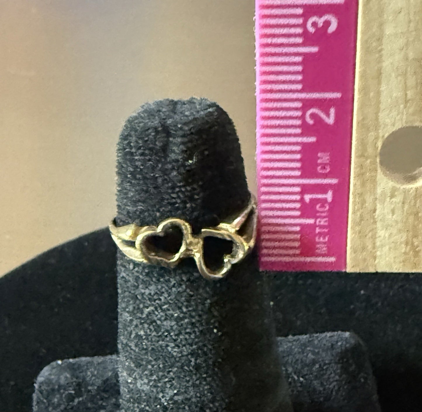 Vintage 10K Yellow Gold Double Heart Ring
