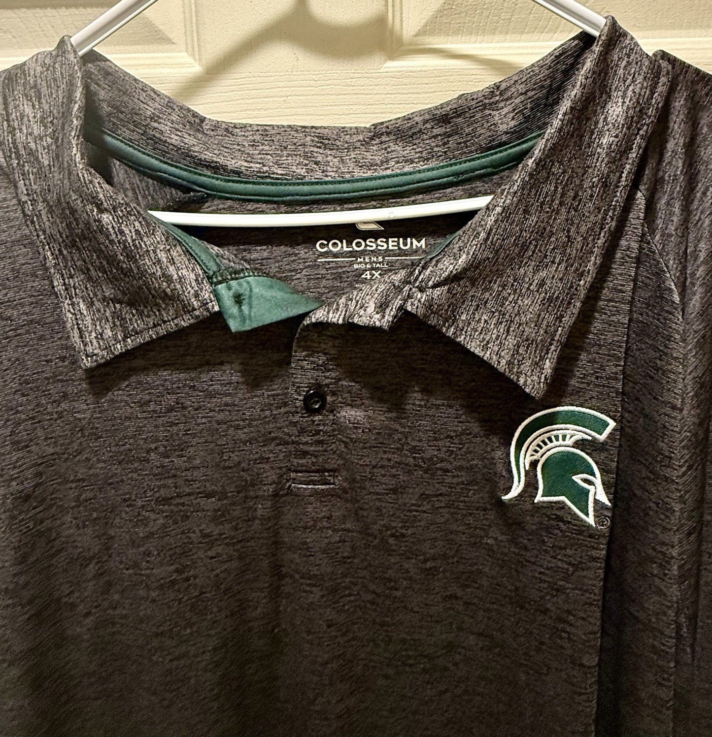 Men's Colosseum Black Michigan State Spartans Down Swing Polo
