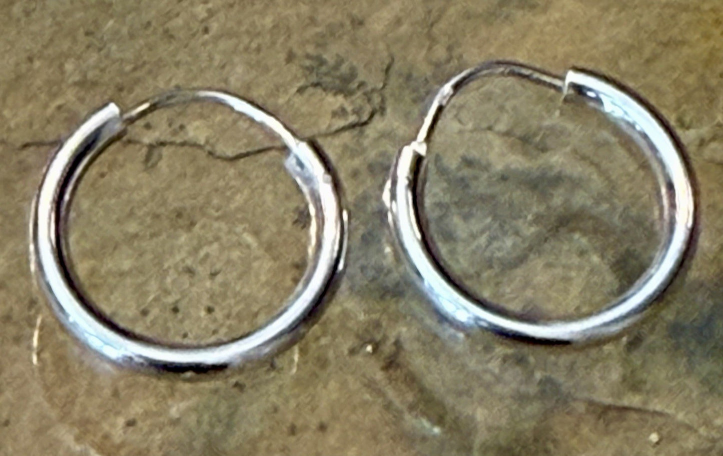 Vintage Sterling Silver Hoop Earrings 