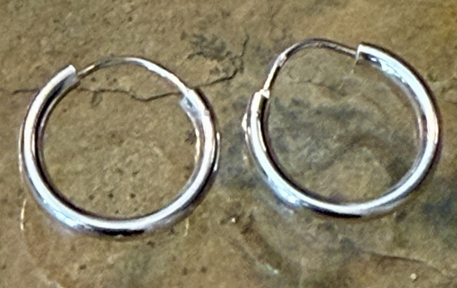 Vintage Sterling Silver Hoop Earrings 
