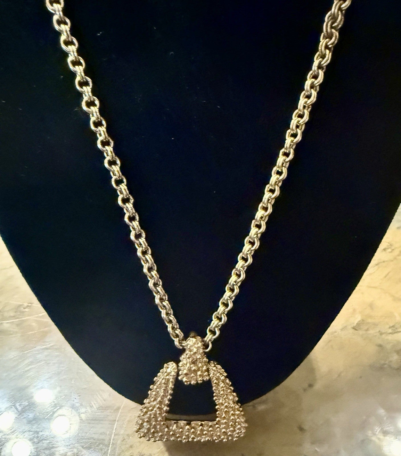Vintage Sarah Coventry Necklace Golden Sunset Pendant Gold Tone Signed 20”