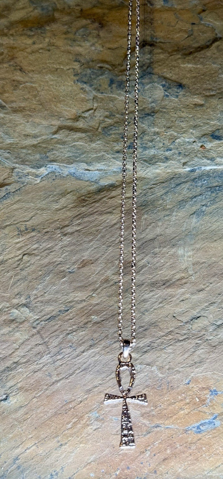 Egyptian Ankh Cross Pendant-Gold Tone