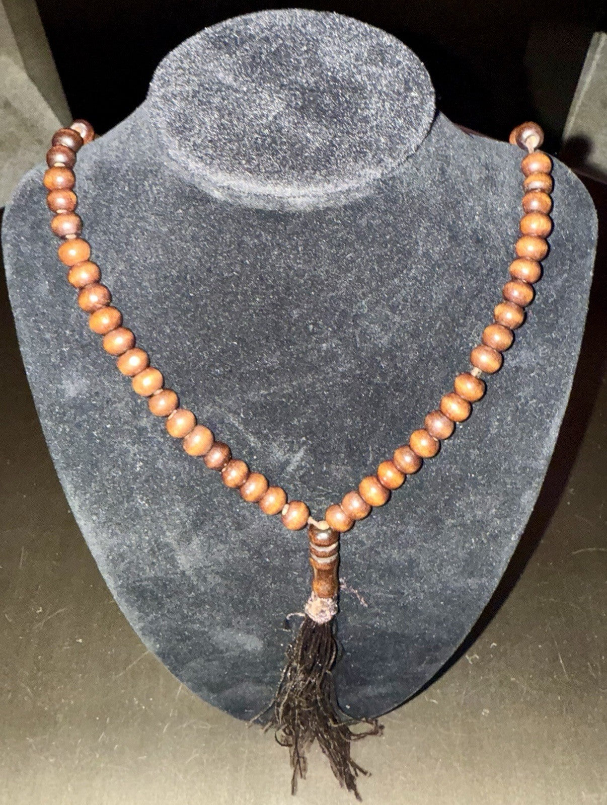 Wooden Prayer Bead Necklace 
