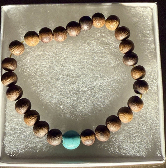 Sandalwood Turquoise Bracelet