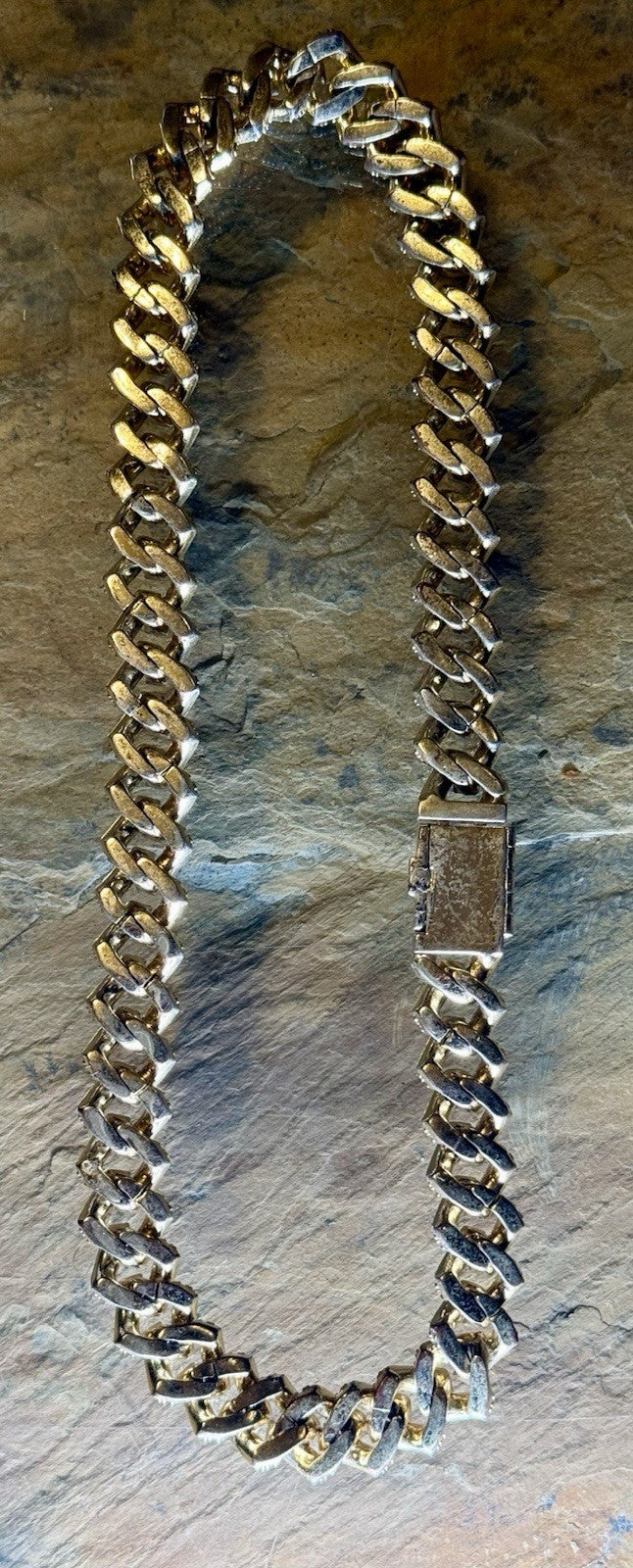 Gold Tone CZ Cuban Link Chain 