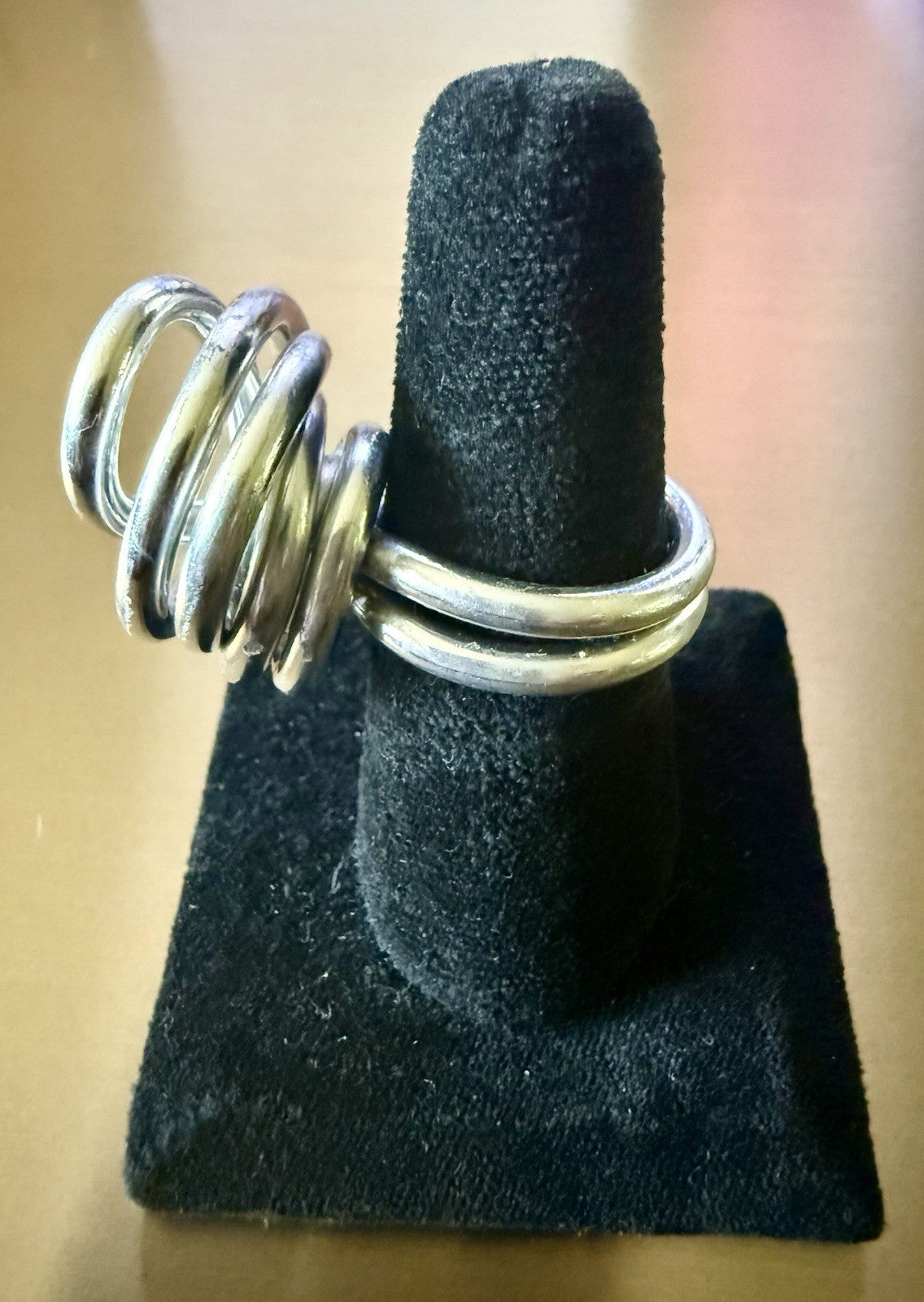 Vintage Sterling Silver Spiral Ring - Size 10