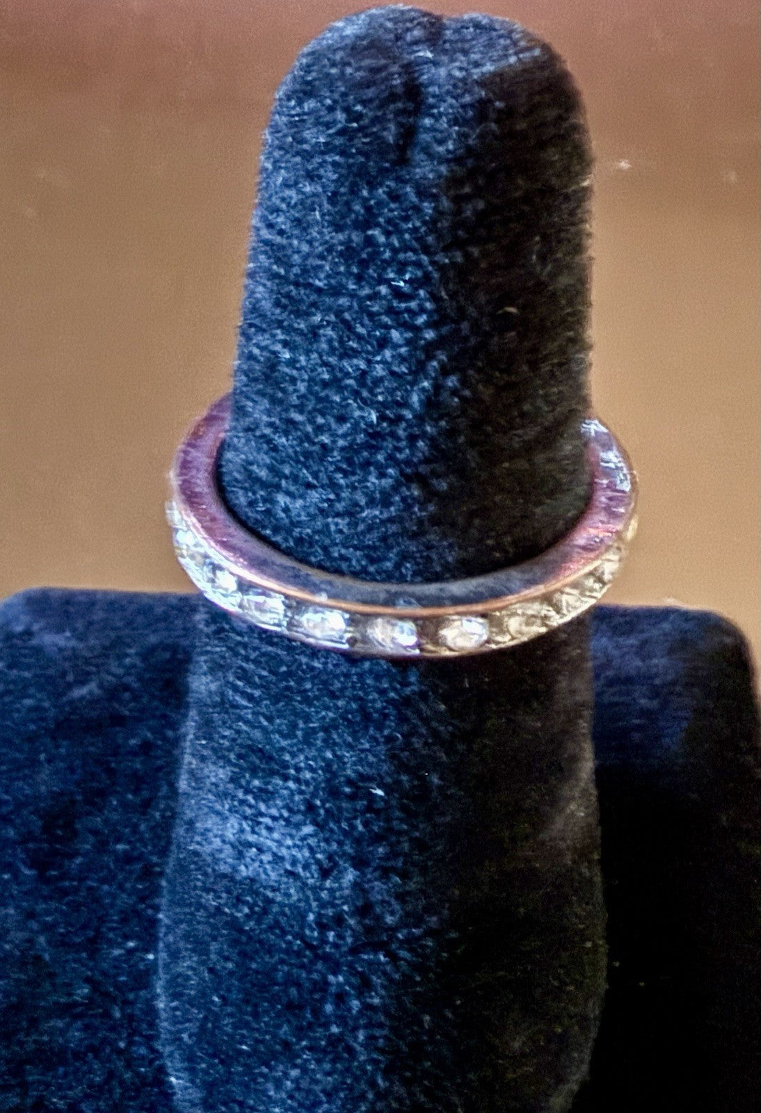 Ladies Silver Tone CZ Band- Size 8