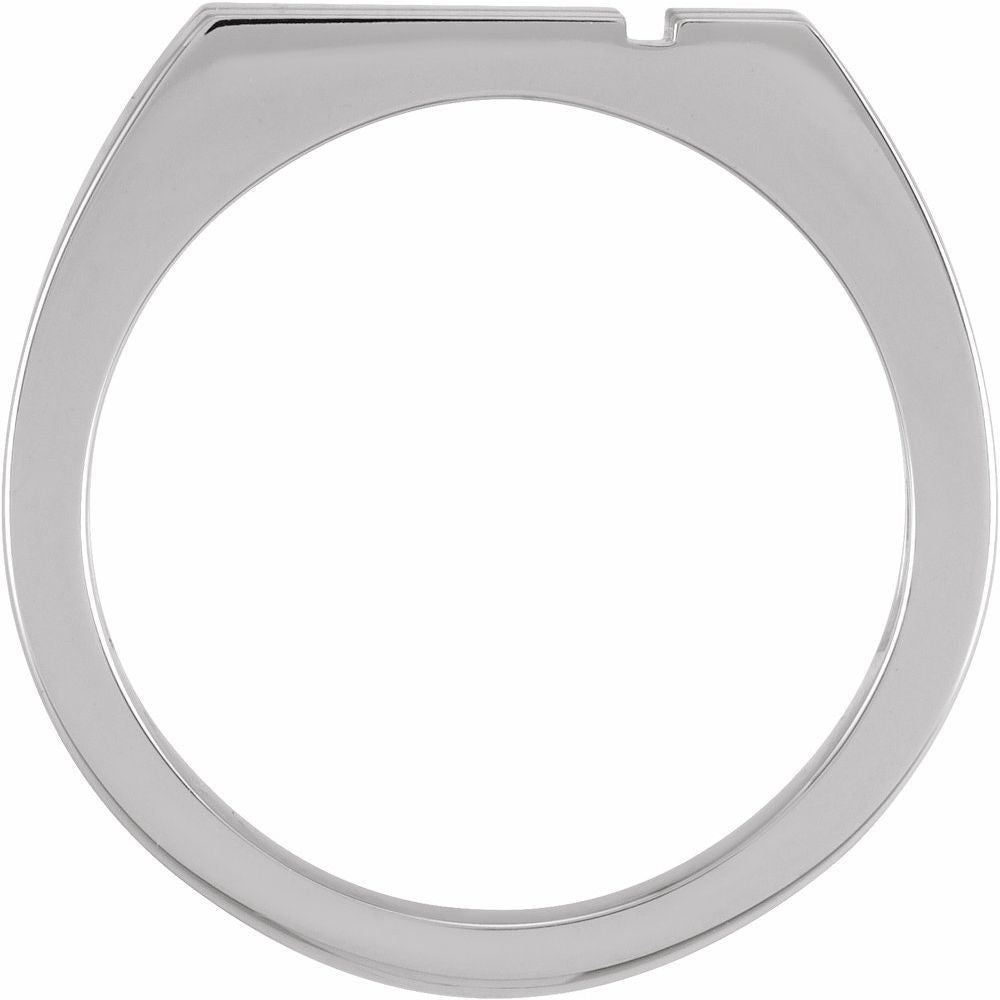 Rectangle Cross Signet Ring In Sterling Silver