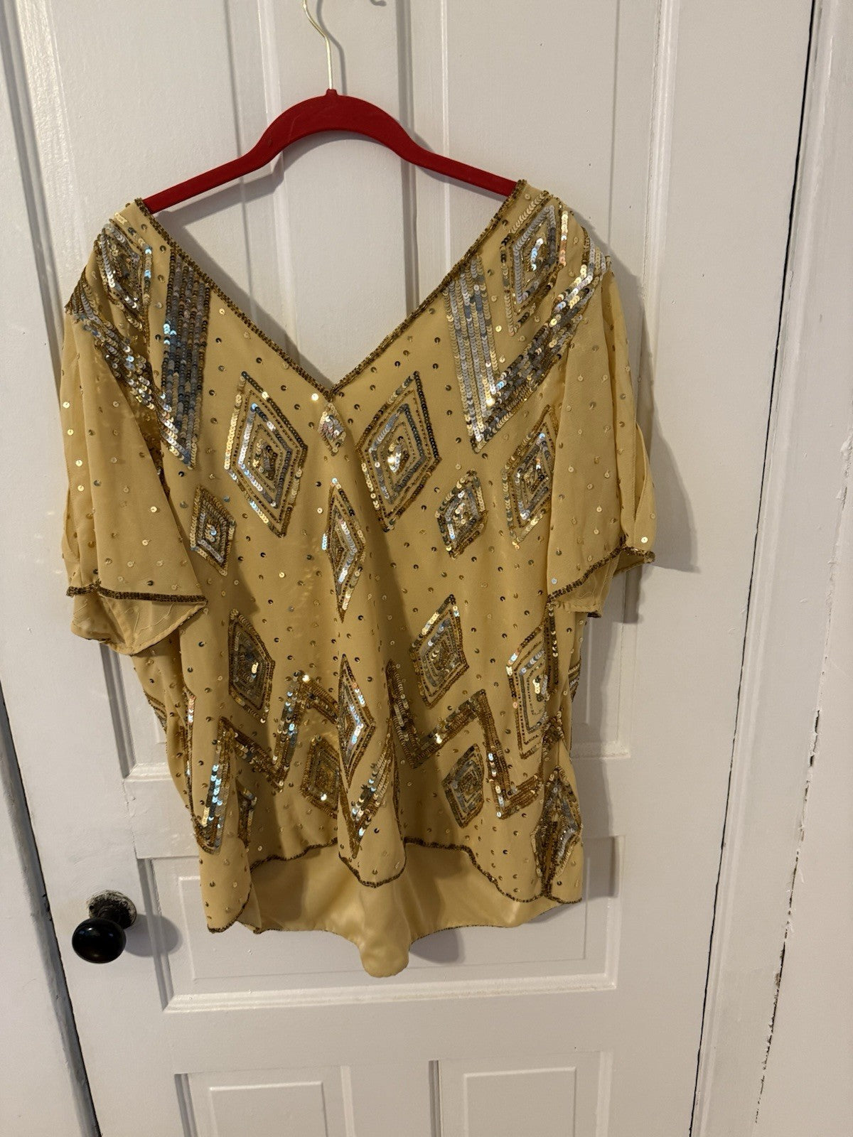 Vintage gold sequin and beaded top by Roman