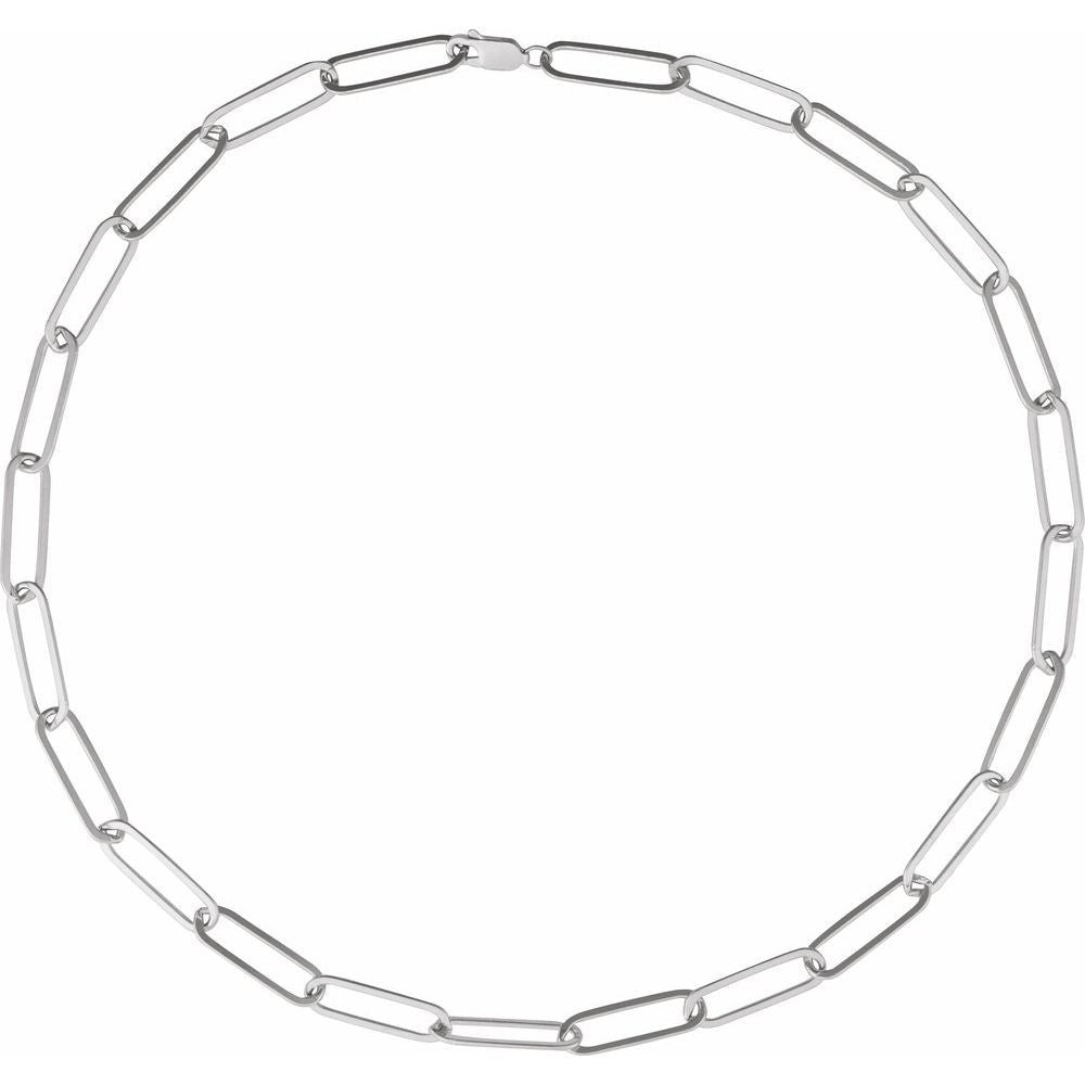 Sterling Silver 6.2 mm Paperclip-Style 18" Chain