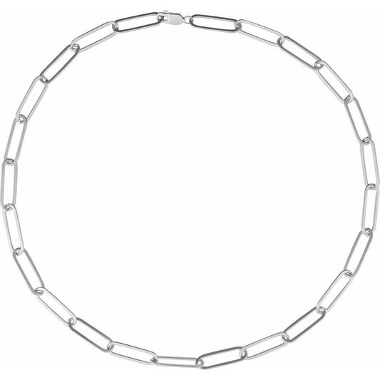 Sterling Silver 6.2 mm Paperclip-Style 18" Chain