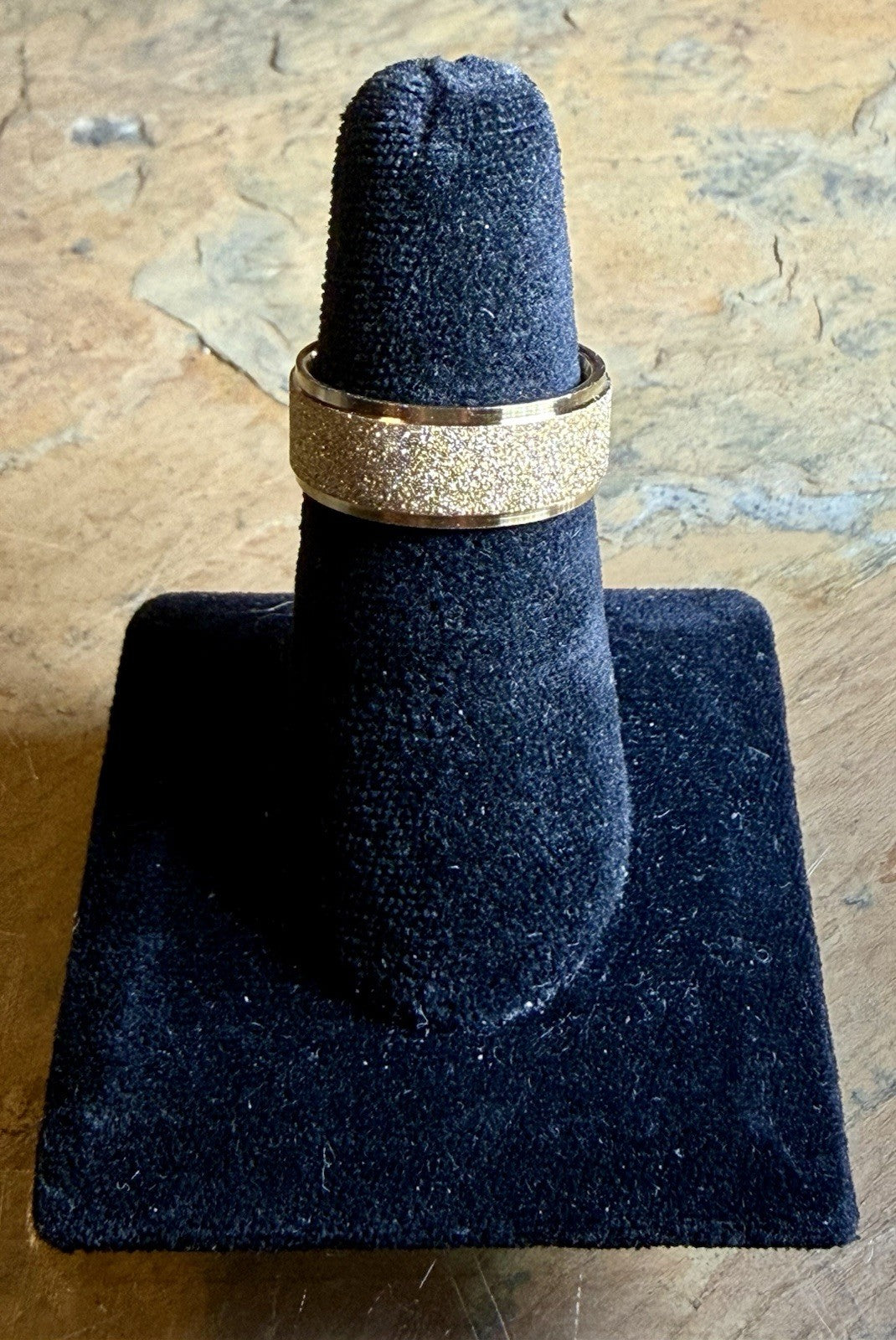 Men’s Gold Tone Stainless Steel Wedding Band -Size 8.5