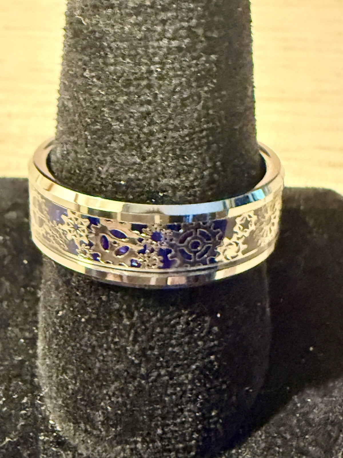 Tungsten Carbide "Gear" Ring - Size 11