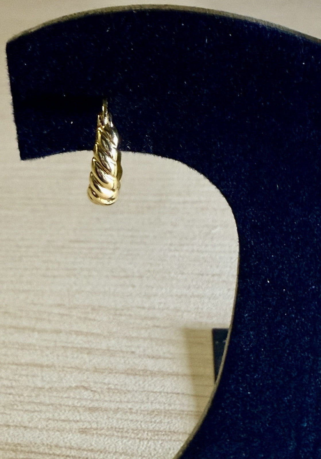 Gold Tone Twisted Hoop Earrings 