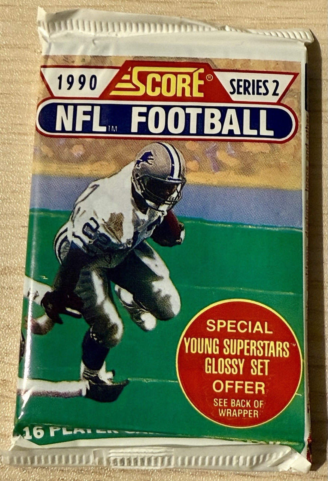 Sealed pack of 1990 Score NFL Football Series 2 trading cards