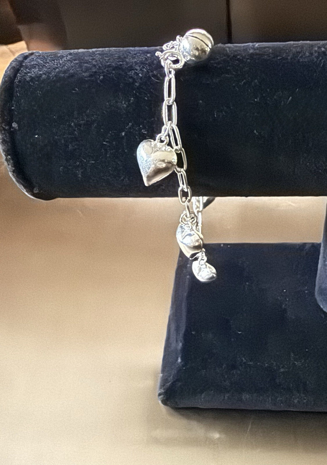 Vintage Sterling Silver Multi Heart  Bracelet Made