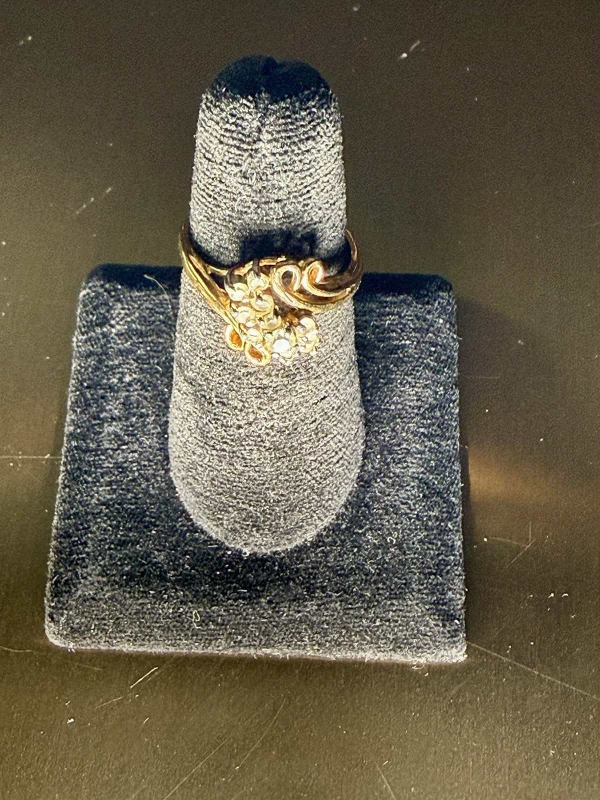 Vintage 14K Gold Filled Diamond Ring Size 8 - 3.09g Sparkling Statement Ring