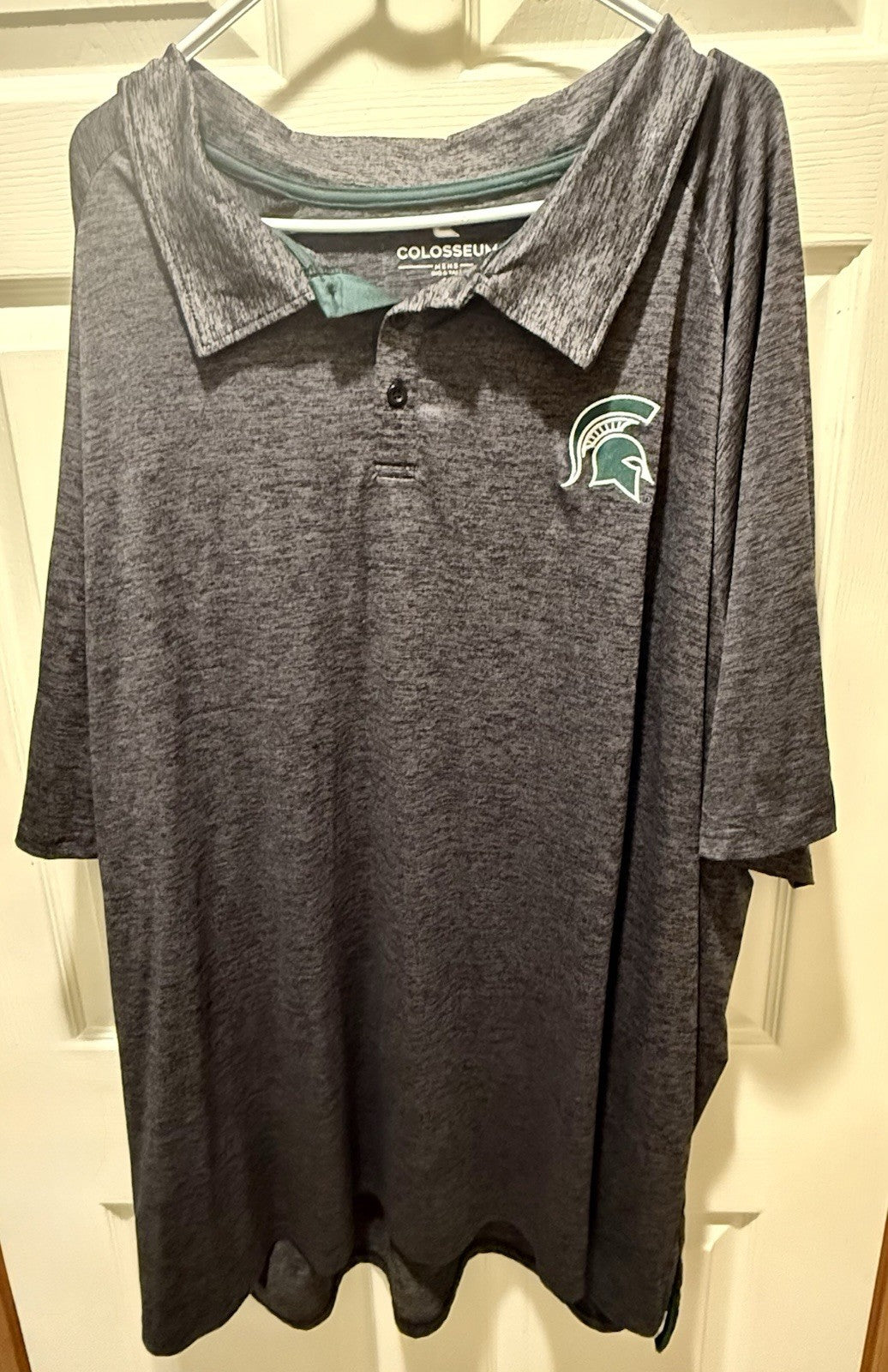 Men's Colosseum Black Michigan State Spartans Down Swing Polo