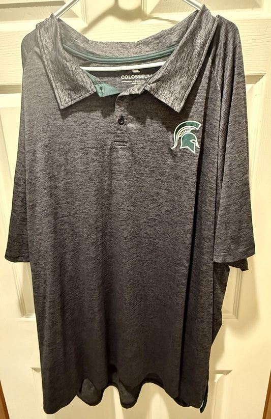 Men's Colosseum Black Michigan State Spartans Down Swing Polo