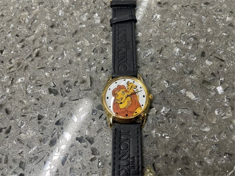 1994 Disney The Lion King Watch Mufasa Simba Leather Strap Timex Kodak Promo NIB