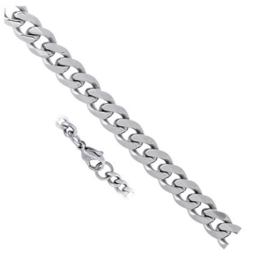 4mm Cuban Link Steel Bracelet  - 9”