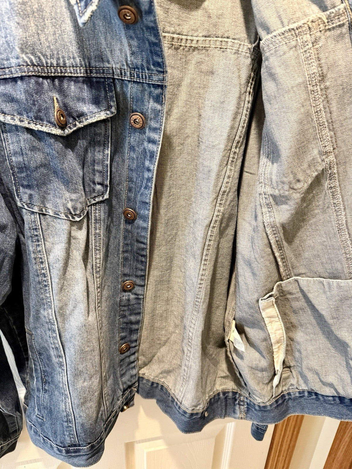 Men’s Retro Style Denim Jacket- Size XXL