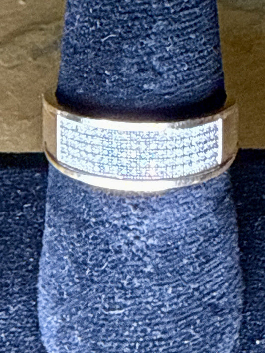 Vintage 10K Yellow Gold Diamond Pave Ring - Size 10 (4.77g)