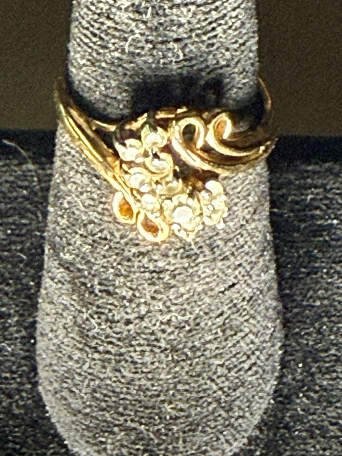 Vintage 14K Gold Filled Diamond Ring Size 8 - 3.09g Sparkling Statement Ring