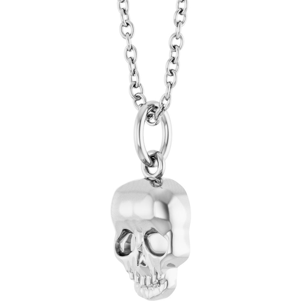 Sterling Silver Skull 18" Necklace