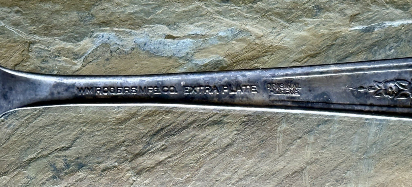 Vintage Wm. Rogers Mfg. Co. Silver Plated Meat Serving Fork