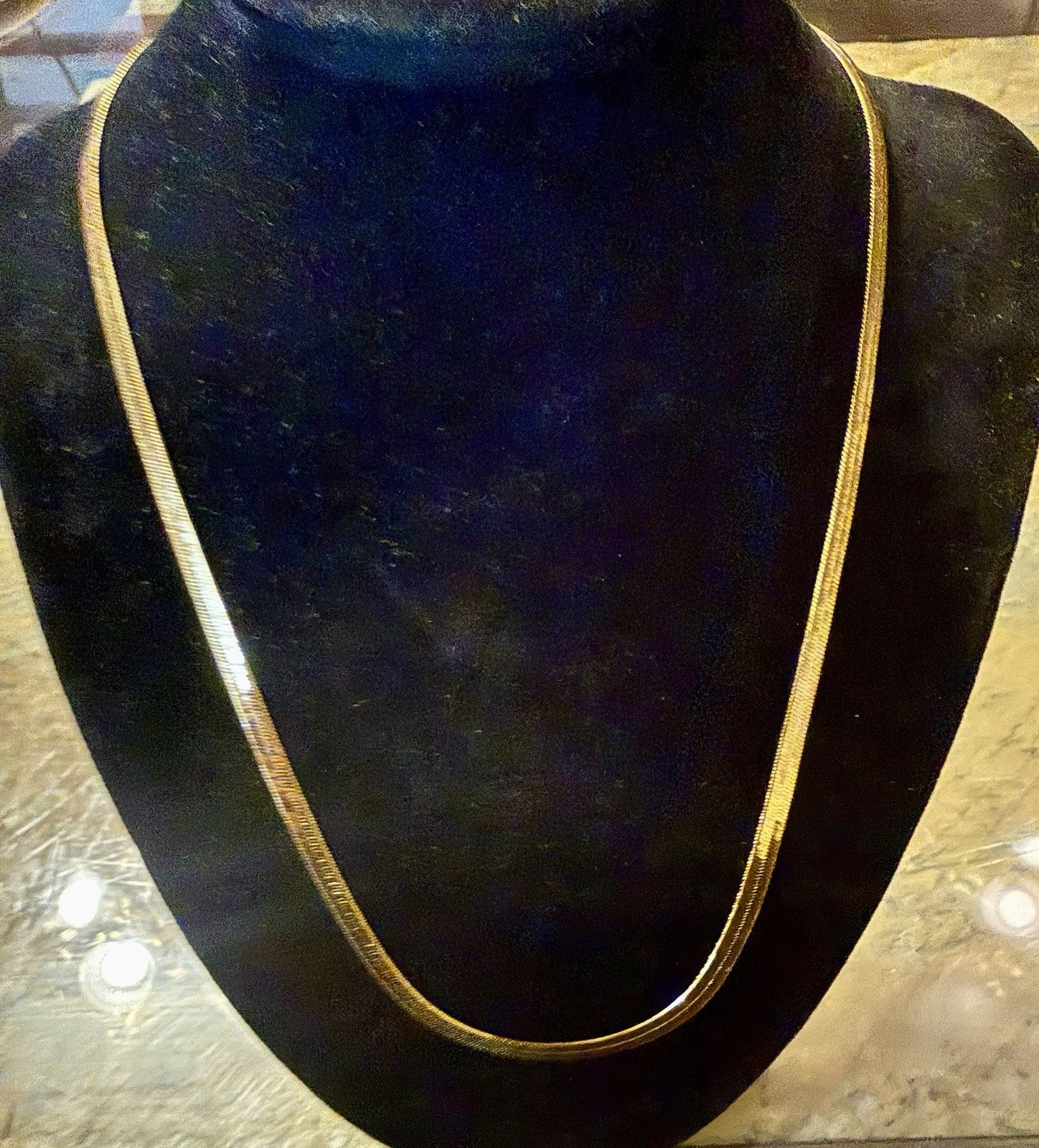 Vintage 10K Gold Plated 20” Herringbone Necklace 