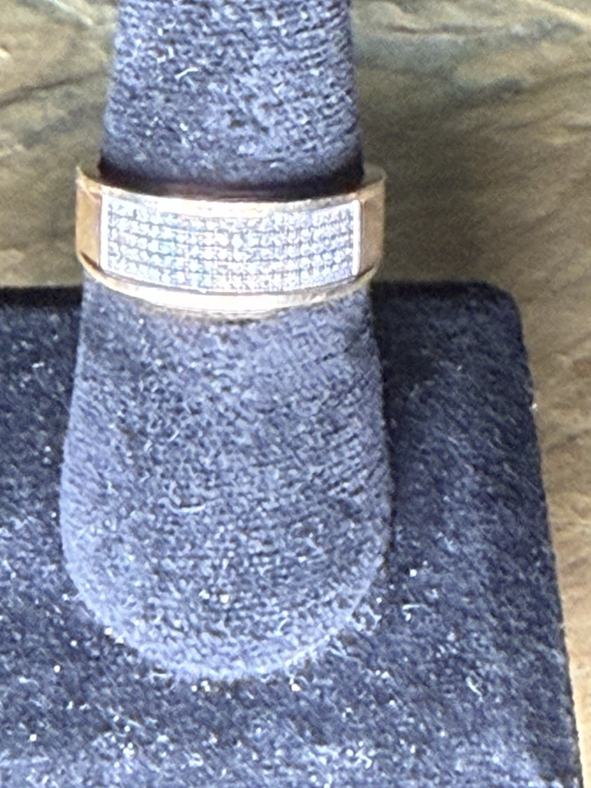 Vintage 10K Yellow Gold Diamond Pave Ring - Size 10 (4.77g)