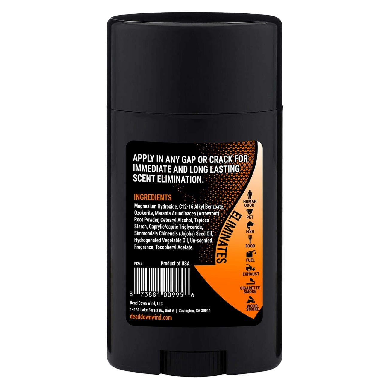Dead Down Wind BLACK Premium Natural Deodorant Solid (2.75 ounces)