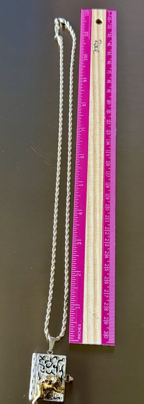 Vintage Sterling Silver Necklace With Diamond Pendant