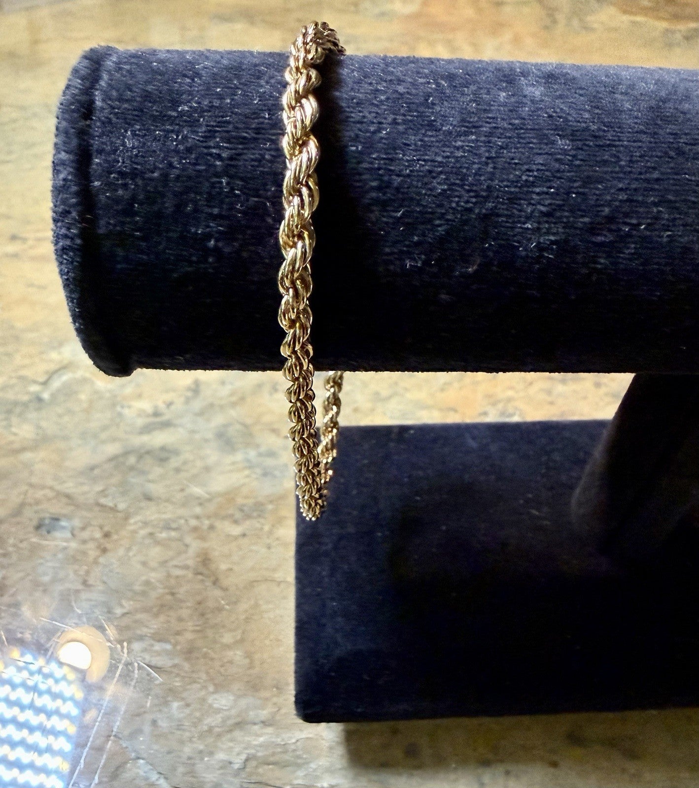 Gold Tone Rope Bracelet 