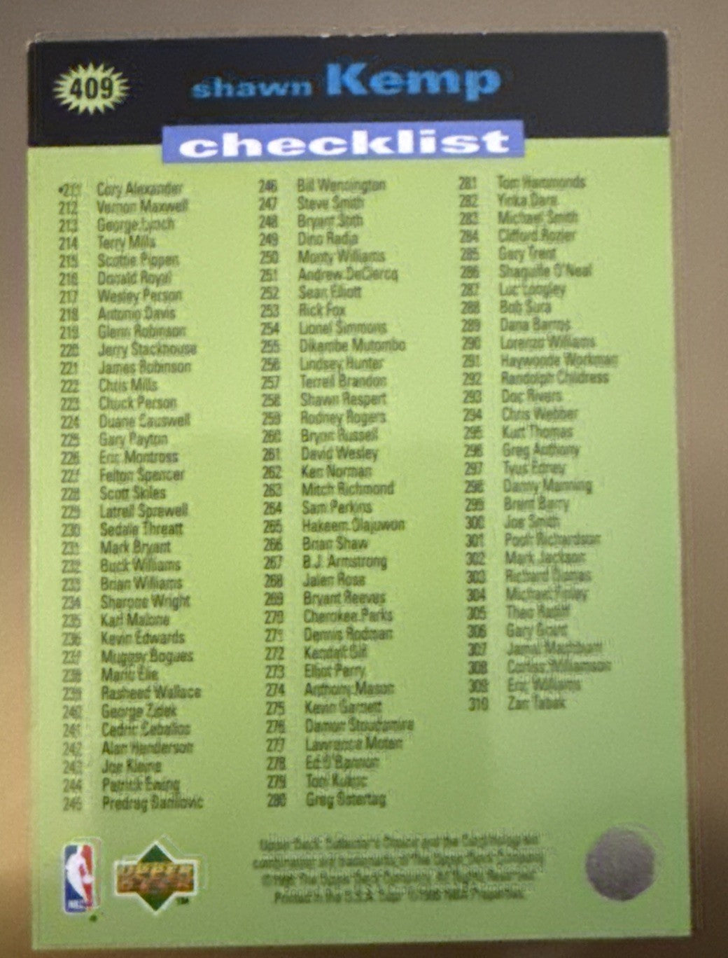1995-96 Upper Deck Collector's Choice International English II - Checklist Shawn
