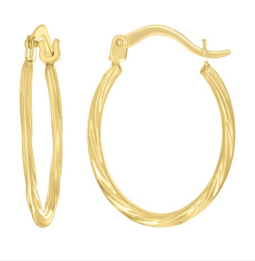 14kt Yellow Gold Womens Round Twisted Hoop Earrings (.5gms)