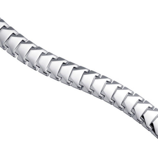 Tungsten Mens Polished Link Bracelet 13mm Size 8.5 “