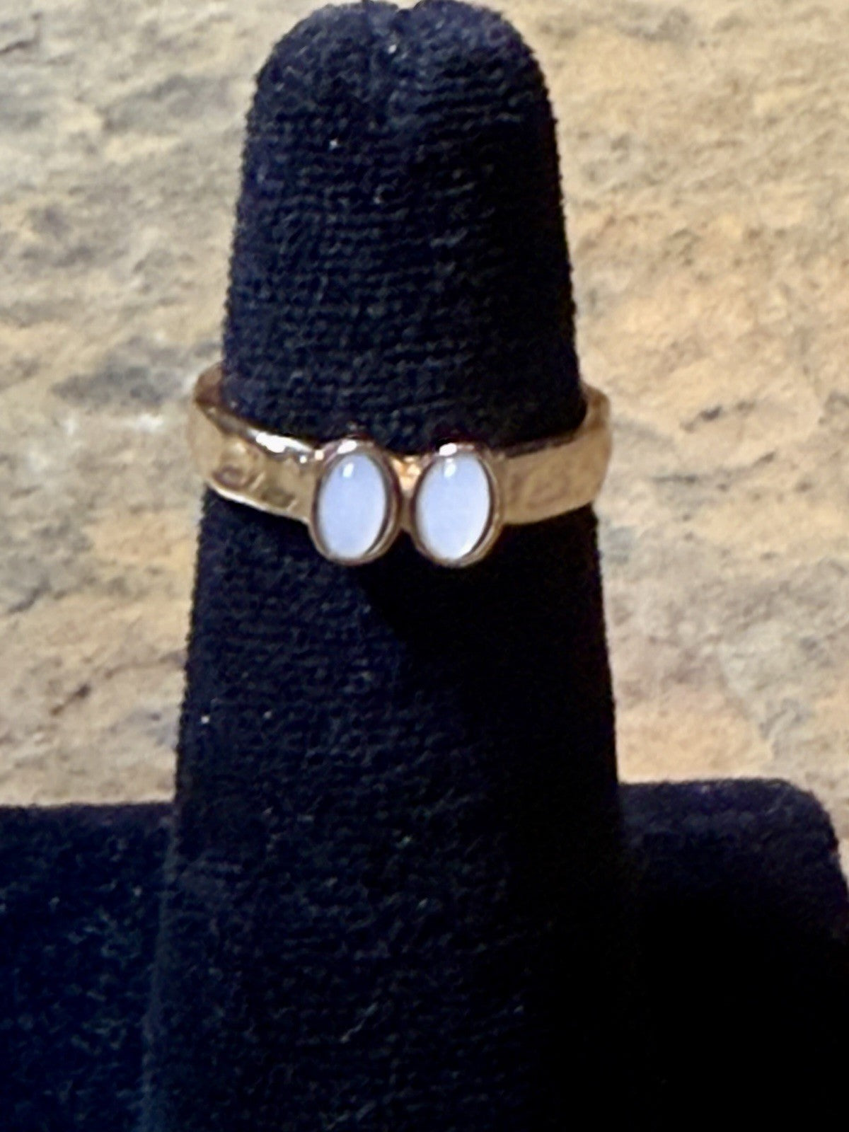 Gold Tone Moonstone Ring- Size 7