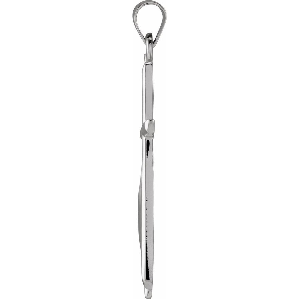 Sterling Silver Methodist Cross Pendant (30 x 17.5 MM)
