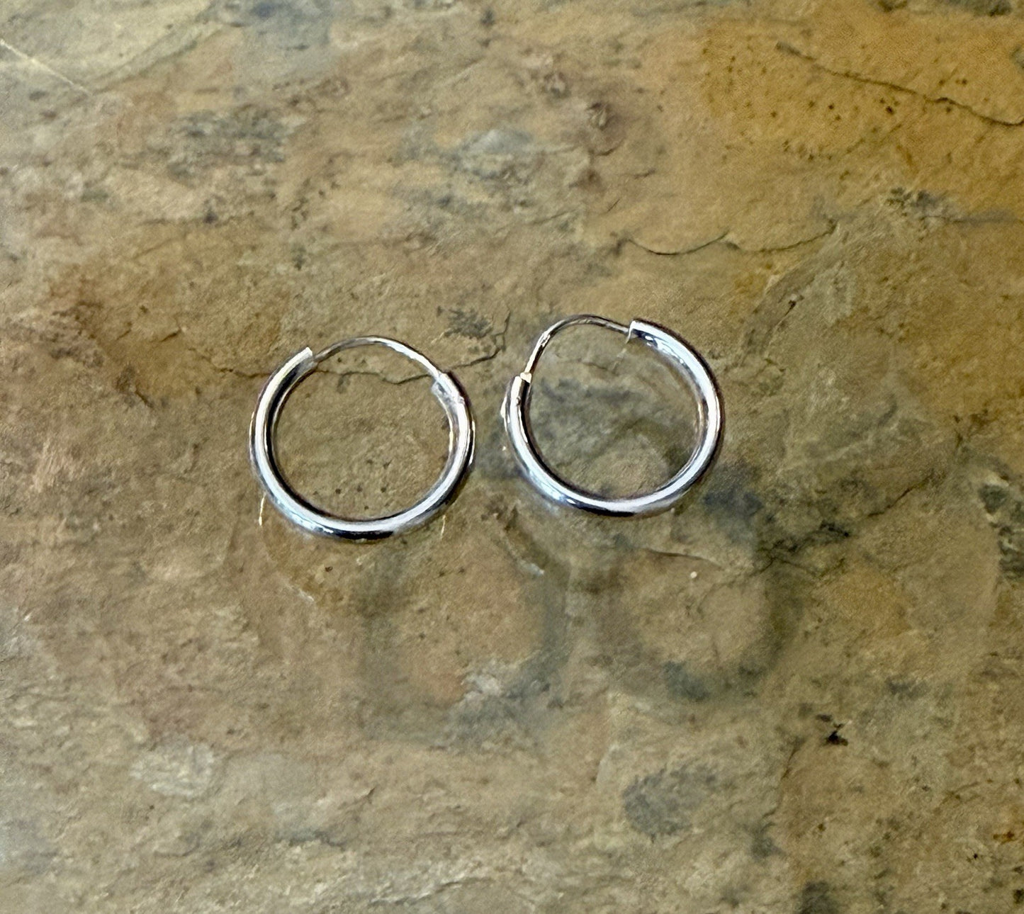 Vintage Sterling Silver Hoop Earrings 