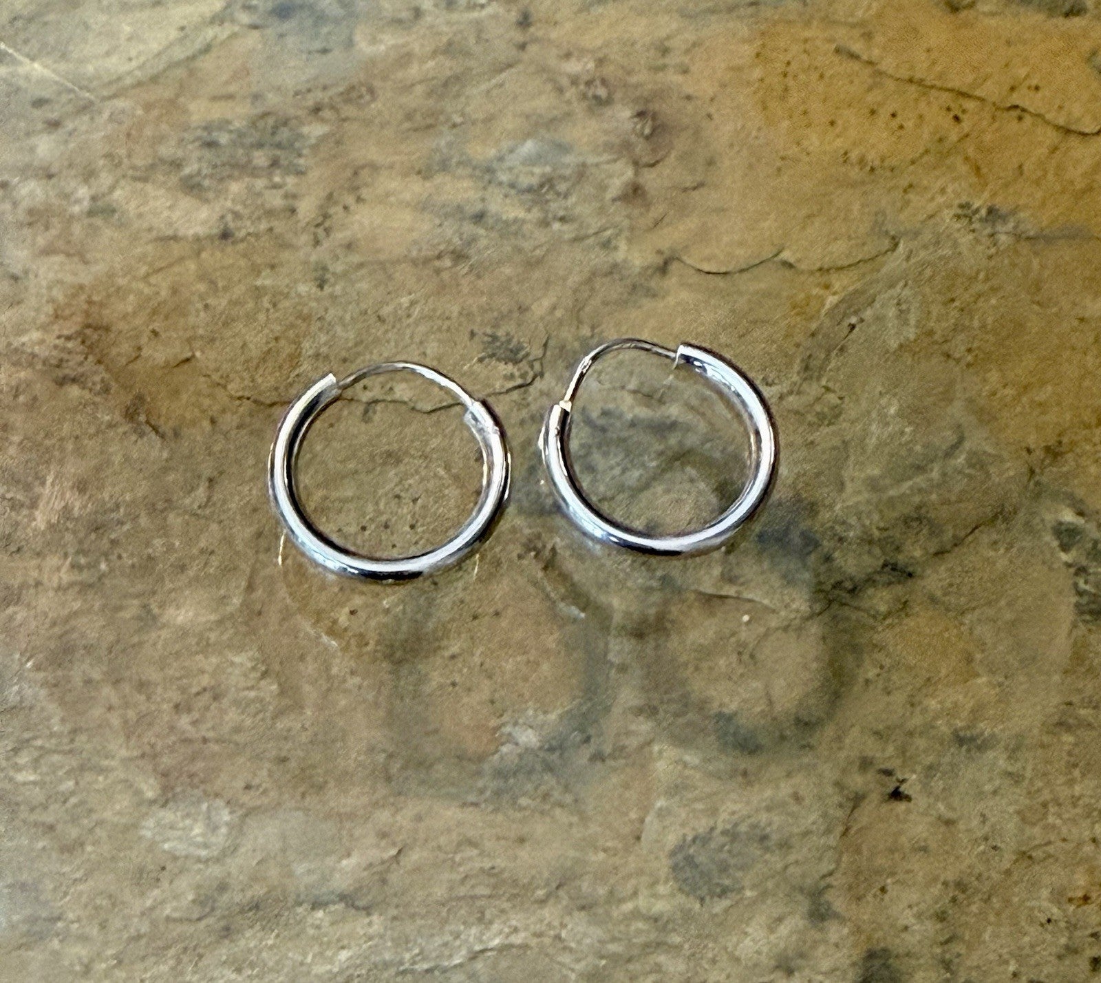 Vintage Sterling Silver Hoop Earrings 