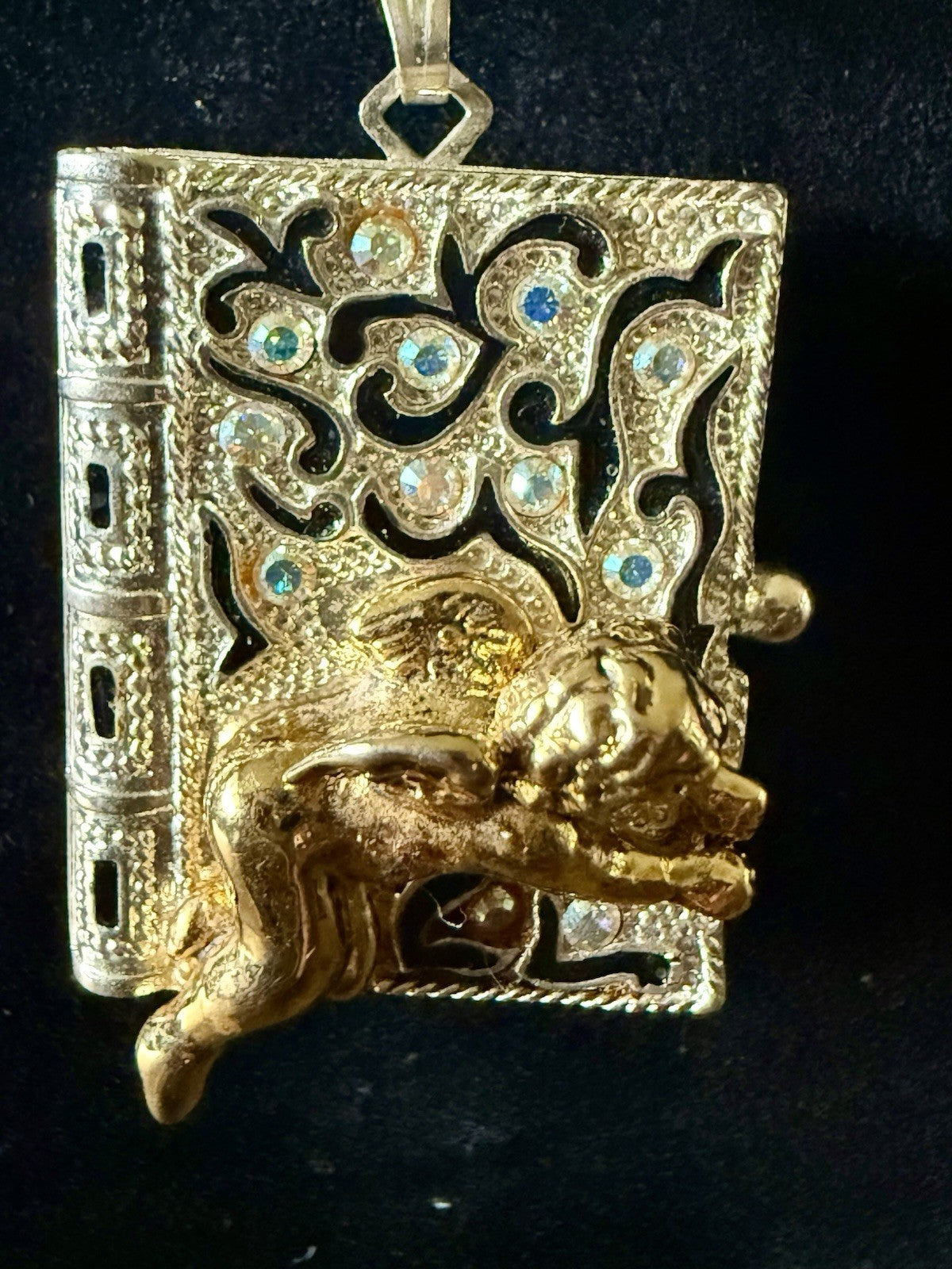 Vintage Sterling Silver Necklace With Diamond Pendant