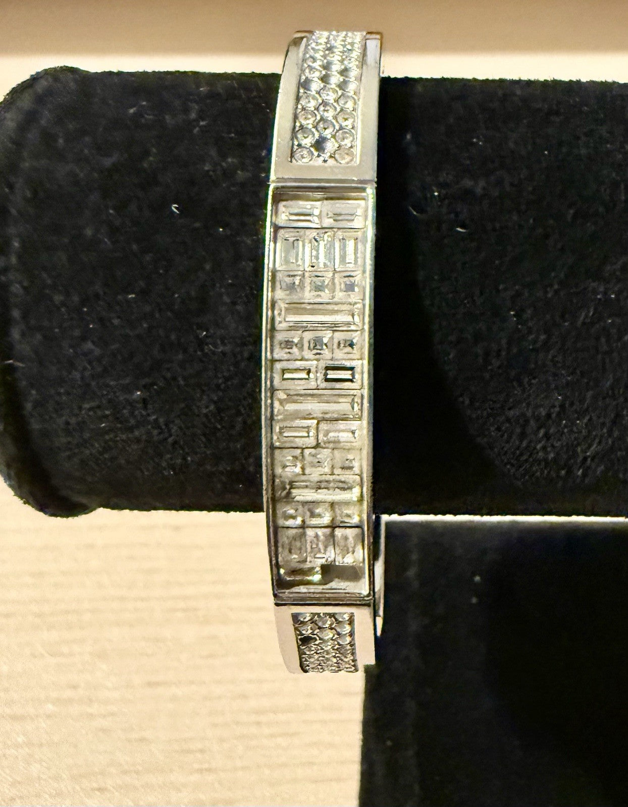 Vintage SWAROVSKI CRYSTAL ETHIC SILVER BANGLE BRACELET