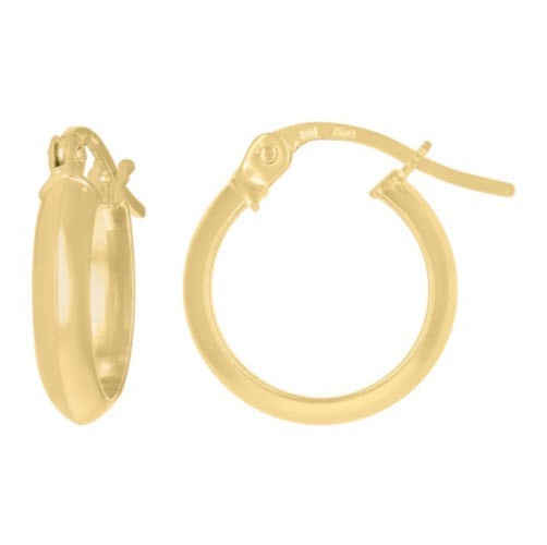 10kt Yellow Gold Womens Polished 3mm Hoop Earrings (0.70gms)